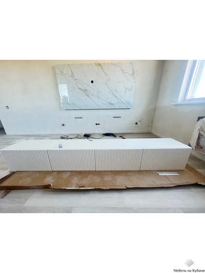 Инфинити тумба под ТВ подвесная 2400 мм Белый / мдф белый матовый