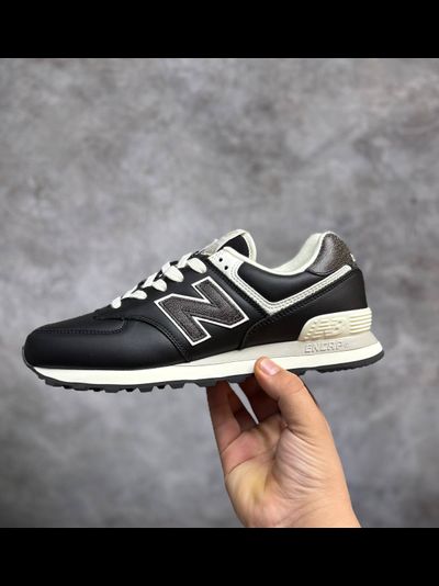 New Balance 574 Black кожаные