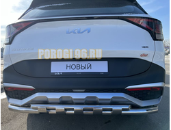Защита заднего бампера двойная с перемычками d60/42 для Kia Sportage 5 2022- комплектация GT-Line (кроме комплектации Style и X-Line)