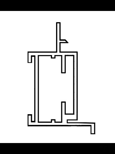Алюминиевый короб для скрытых дверей Nevidimka Reverse  (под штукатурку открыванием от себя) RAL 9005