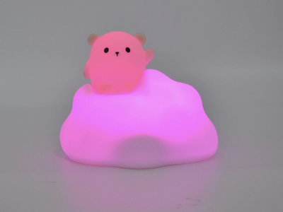 Ночник силиконовый МИШКА НА ОБЛАКЕ на аккумуляторе с  пультом