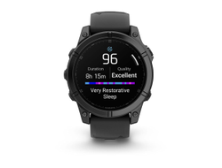 Умные часы Garmin Fenix E - 47 мм, AMOLED серый безель, черный силиконовый ремешок (010-03025-01)
