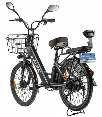 Электровелосипед GREEN CITY e-ALFA new 24, черный