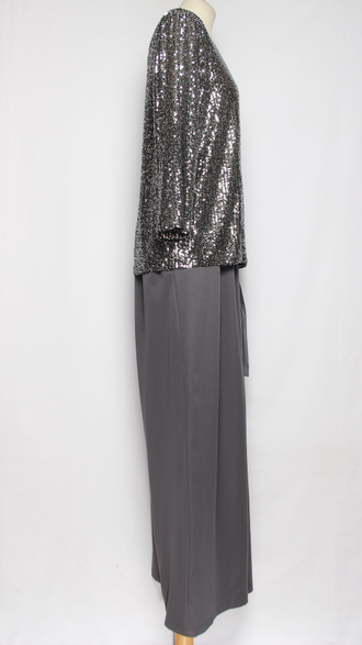 Брюки "палаццо С БАНТОМ" серые р.54