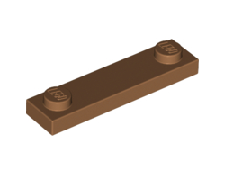 Plate, Modified 1 x 4 with 2 Studs without Groove, Medium Nougat (92593 / 6218363)