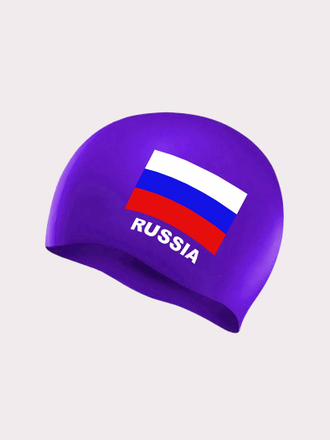 Шапочка для плавания силикон Флаг России ( цвета в ассортименте)