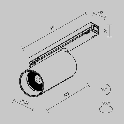 Уличный трековый светильник Focus Led Exility IP 3000К 15Вт 36° черный, O-TR02-1-S-15WB3K