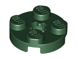 Plate, Round 2 x 2 with Axle Hole, Dark Green (4032 / 6035029)