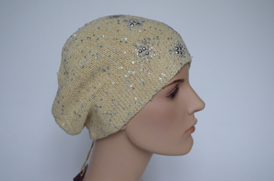 Вязаный берет желтого цвета для женщин Визио италия