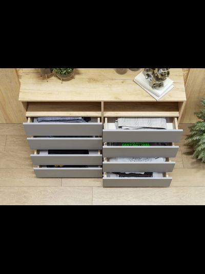 Абрау комод Дуб золотой/Графит