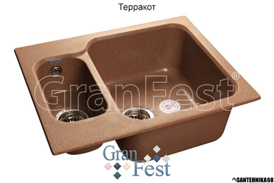 Керамическая мойка Granfest Гранфест STANDART GF-S615K реверсивная 2 секционная мойка