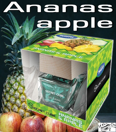 Ароматизатор для автомобиля TASOTTI "SECRET CUBE" Ananas and Apple (Ананас и яблоко)