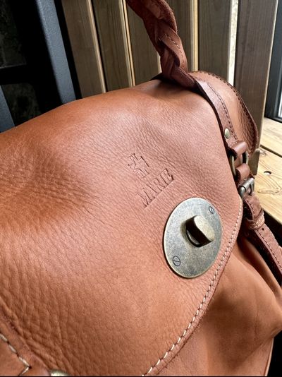 Женская сумка из натуральной винтажной кожи Vera Pelle, цвет рыжий 026886