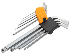 Набор Г-образных шестигранников 1,5-10 мм, длинные, с шаровым окончанием, 9 предметов TOLSEN TT20054