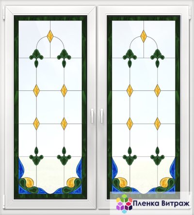 Витражная пленка, витражная пленка самоклеющаяся, пленочный витраж с фацетом