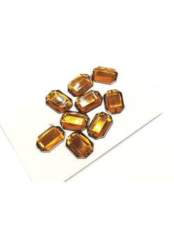 Стразы акриловые пришивные прямоугольник 10*14 мм, цвет коричневый 13