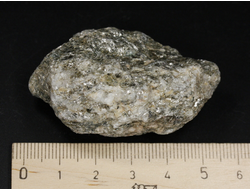 Кварц-слюдяной сланец, необработанный, дикий образец, Россия, Северный Кавказ, КЧР, река Малый Блыб (52*35*25 мм, 53 г) №29796