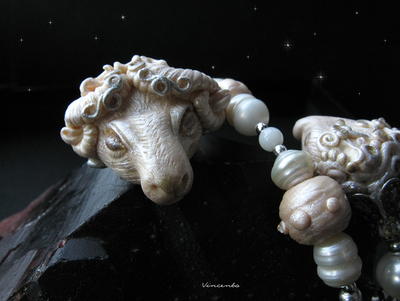 Браслет в стиле арт-нуво с овечкой и барашком