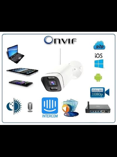 DE-W9317D Уличная WiFi/LAN телекамера с встроенным видеорегистратором, микрофоном, динамиком (интерком), 4К 8MP (-30) (CamHi)