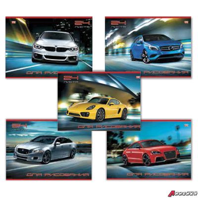 Альбом для рисования, А4, 24 листа, обложка офсет, HATBER VK, 205х290 мм, «Мотошоу», 24А4. 101753