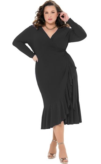 Платье с запАхом Арт. 2737506 (Цвет черный) Размеры 50-76