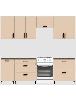 Кухня Эконом 2,1 метра (1300х800) Цвет: Фон бежевый/Фон бежевый