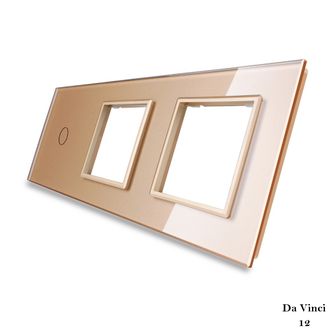 Рамка для одноклавишного сенсорного выключателя с двумя розетками 4 цвета