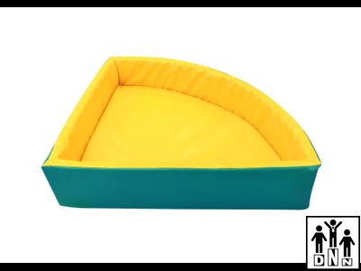 Детский сухой бассейн угловой R150xH36 зеленый без аппликаций