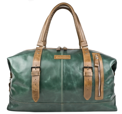 Кожаная дорожная сумка Campora Premium dark green (арт. 
4019-11)