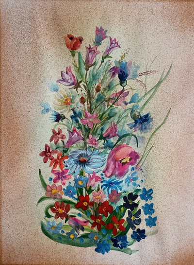 "Корабль" бумага гуашь 1980-е годы