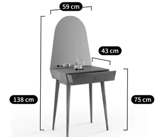 Туалетный столик с зеркалом в скандинавском стиле Clairoy