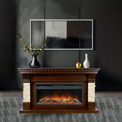 Линейный электрокамин Denver AO с очагом Vision 42 LOG LED