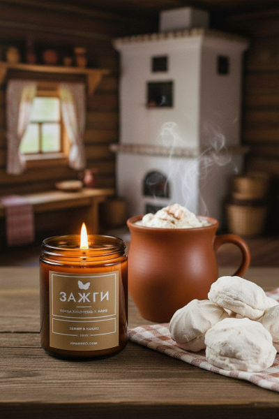 Арома свеча «Зефир & Какао» | «Когда захочешь к маме»