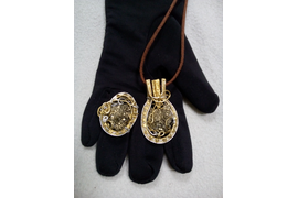 подвеска и кольцо с пиритом