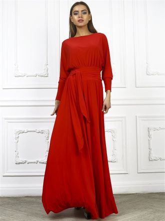 Длинное вечернее платье красное