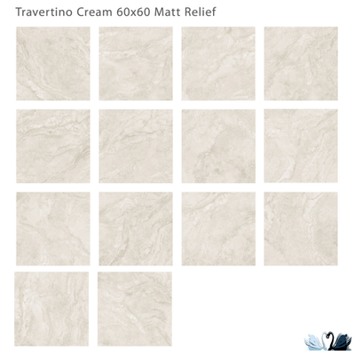 Керамогранит Staro Relief Travertino Cream 60х60 см матовый