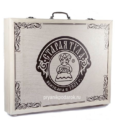 Тульский пряник "С юбилеем" в деревянной коробке с фруктовой начинкой 5000 гр.