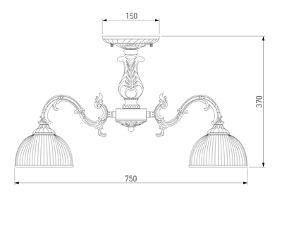 Классическая потолочная люстра Caldera 60106/8 античная бронза Eurosvet