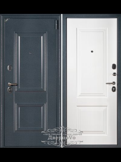 КАНТАТА 85 мм. ДВУХКОНТУРНАЯ. СЕРЫЙ БУКЛЕ/ БЕЛЫЙ МАТОВЫЙ