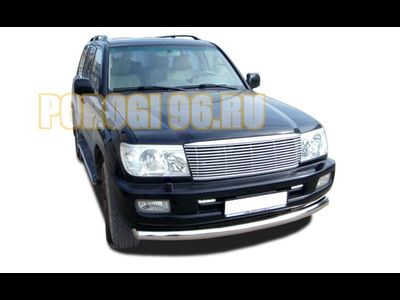 Защита переднего бампера (радиус) d76 для Toyota Land Cruiser 100 (1998-2006)