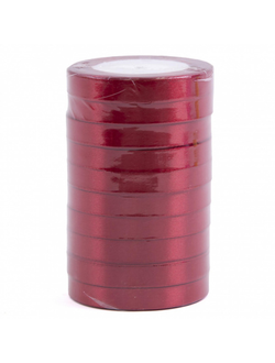 Лента атласная 1,2см*25ярд Бордовый 33