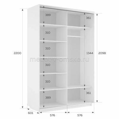 Шкаф-купе Дуо-Элемент 1200*600*2200