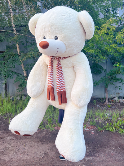 Гигантский плюшевый медведь 280 см бежевый Михель