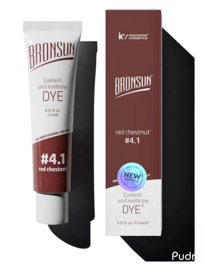 BRONSUN Краска для бровей и ресниц BR-1008, медный каштан №4.1, 15 мл