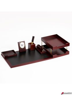 Набор настольный Премьер 5в1 с часами, вишня. 7917768