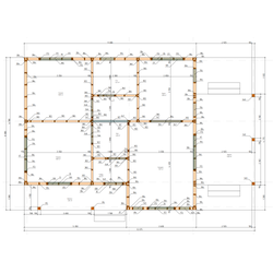 Одноэтажный каркасный дом с двумя спальнями 58м² (SK90)