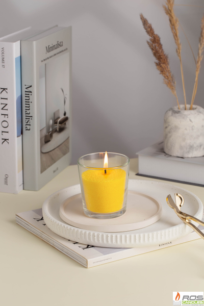 Насыпная свеча "Радость" 7*7 см, цвет "Жёлтый"