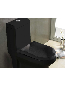 Унитаз-моноблок MELANA MLN-2806DB черный S trap 710x380x800
