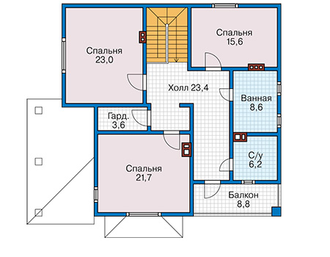 Двух этажный дом, с террасой и балконом, общая площадь: 305 кв.м(p3)
