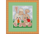 Зайчики В195, Luca-S (набор для вышивания нитками) vkn